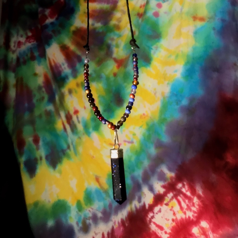 Homemade crystal beaded necklace